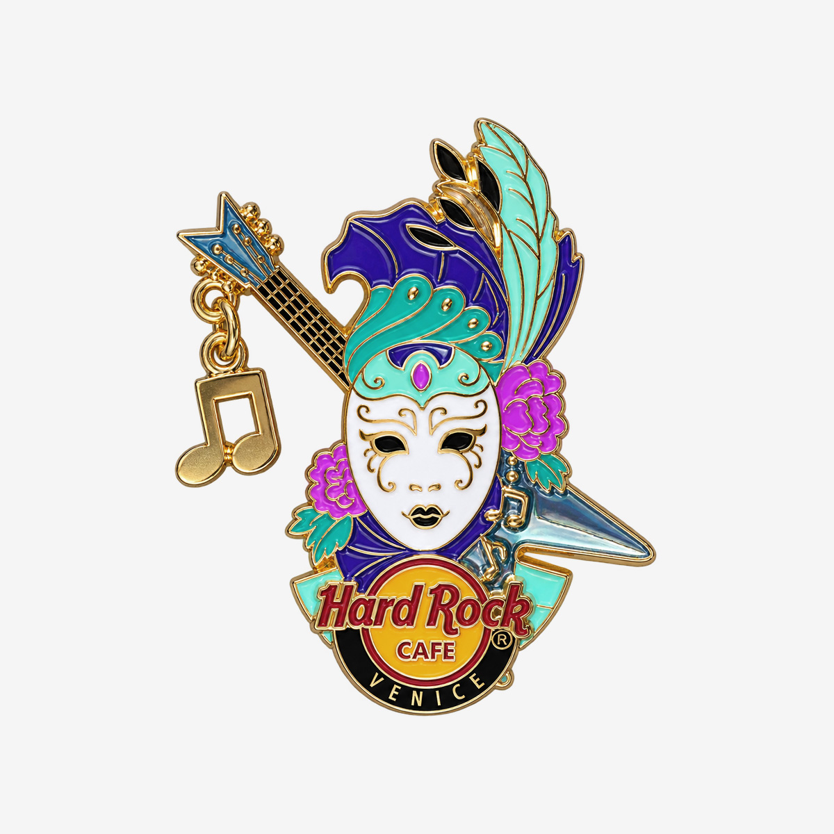 Venice Carnival 3D Mask with Dangle Pin image number 1